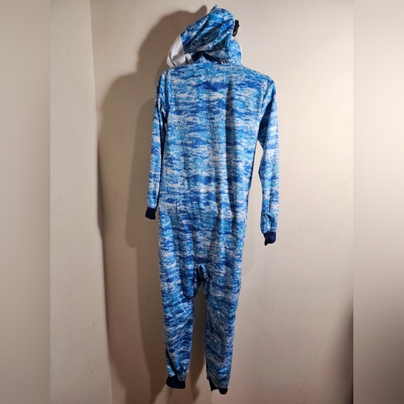 NEW Wonder Nation Blue Shark Juniors Onesie Hooded 10-12 - Picture 5 of 13